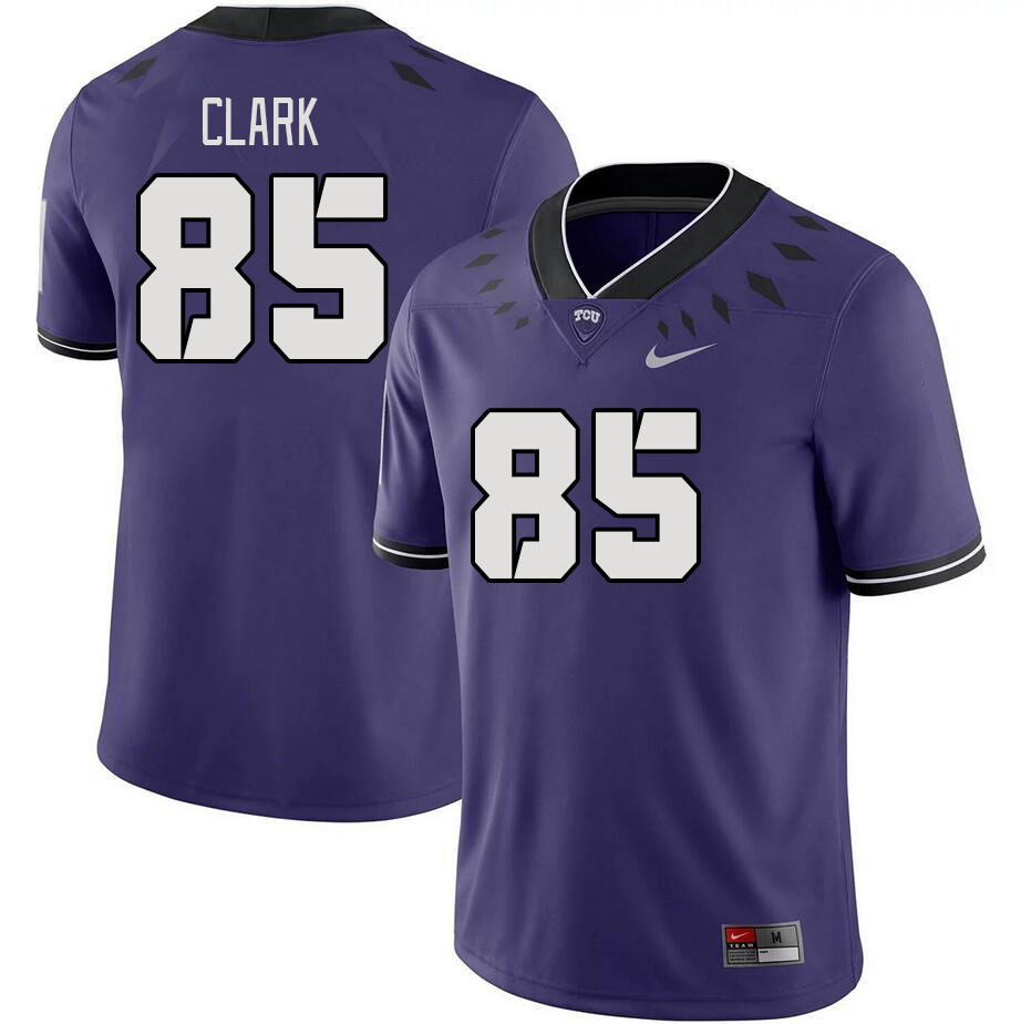 Men #85 Parker Clark TCU Horned Frogs 2023 College Footbal Jerseys Stitched-Purple